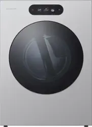 LG - SIGNATURE 9.0 Cu. Ft. Stackable Smart Gas Dryer with Steam and AI Sensor Dry - Brushed Platinum Steel - Front_Zoom