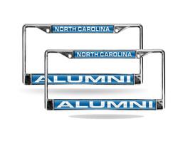 Rico Industries - UNC Tar Heels Alumni Chrome Metal Laser License Plate Frame - Set of 2 Frames - Multi