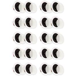 Theater Solutions by Goldwood - TS50C Flush Mount In Ceiling Speakers Surround Sound Home Theater 10 Pair Pack - Paintable White