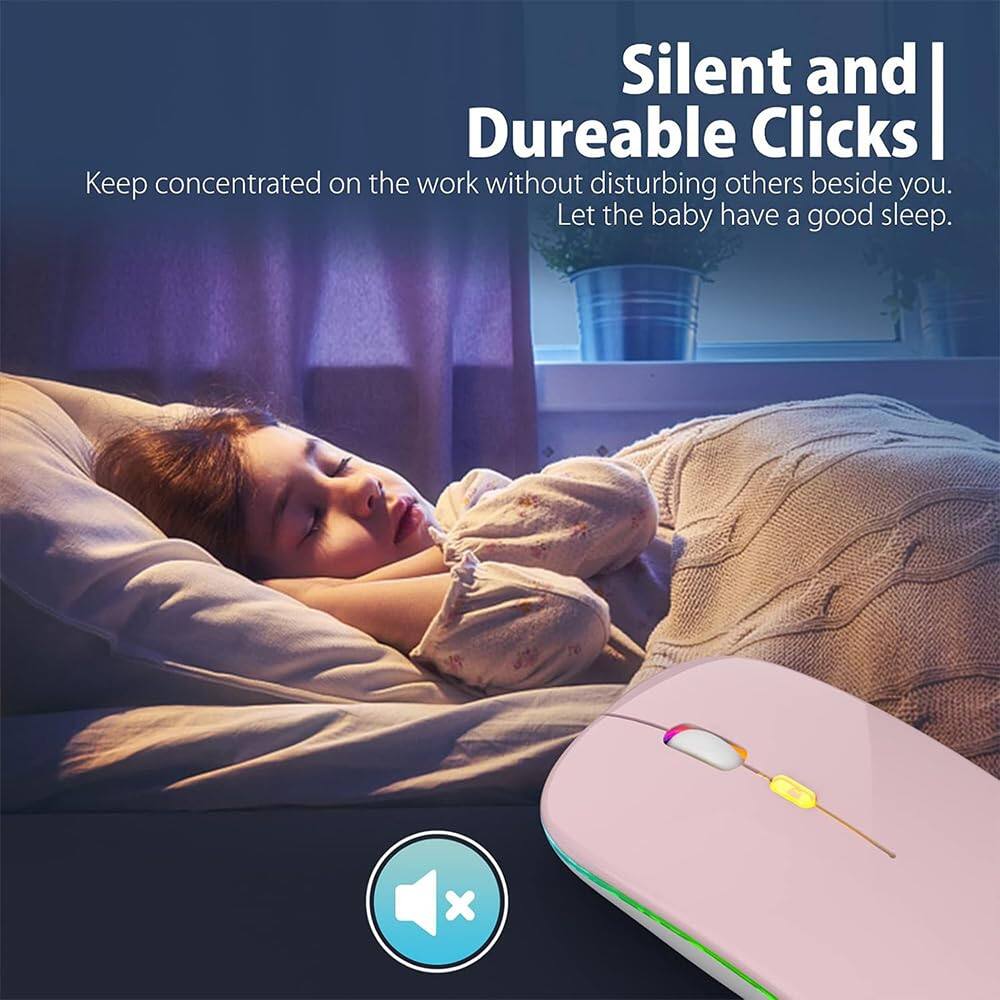 Silent and Durable Clicks  
Keep concentrated on the work without disturbing others beside you.  
Let the baby have a good sleep.