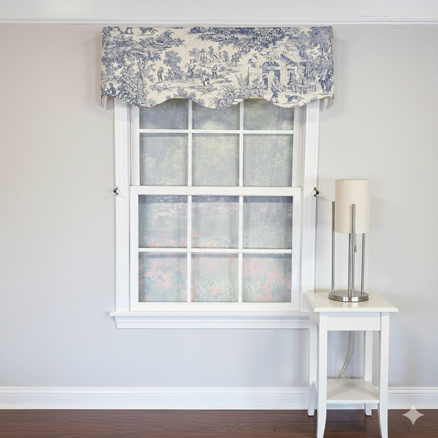 Angle. RLF Home - RLF Home Old-World Provance 100% Cotton Rod Pocket Lined  Window Valance 50" x 15" Blue - Blue.