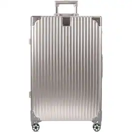 Champs - Elite Aluminum Collection Large Luggage Case - Silver