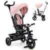 Front. Costway - Costway 4-in-1 Baby Tricycle Toddler Trike w/ Convertible Seat - Pink.