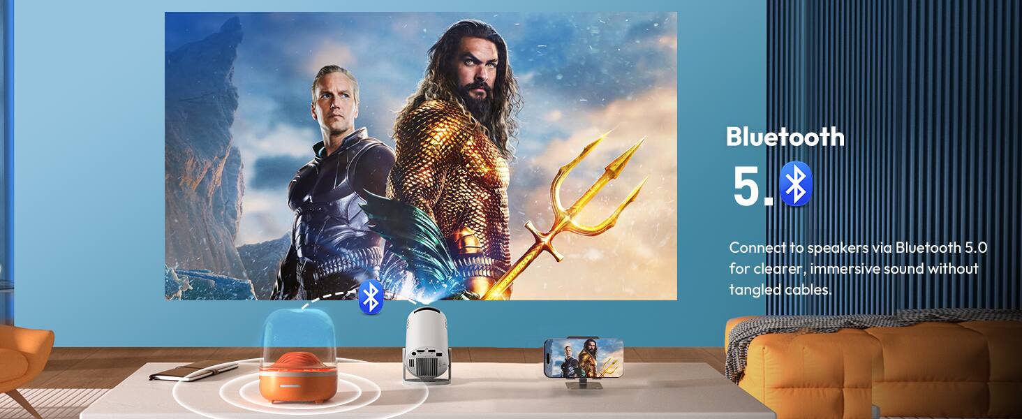 Bluetooth 5.0

Connect to speakers via Bluetooth 5.0 for clearer, immersive sound without tangled cables.