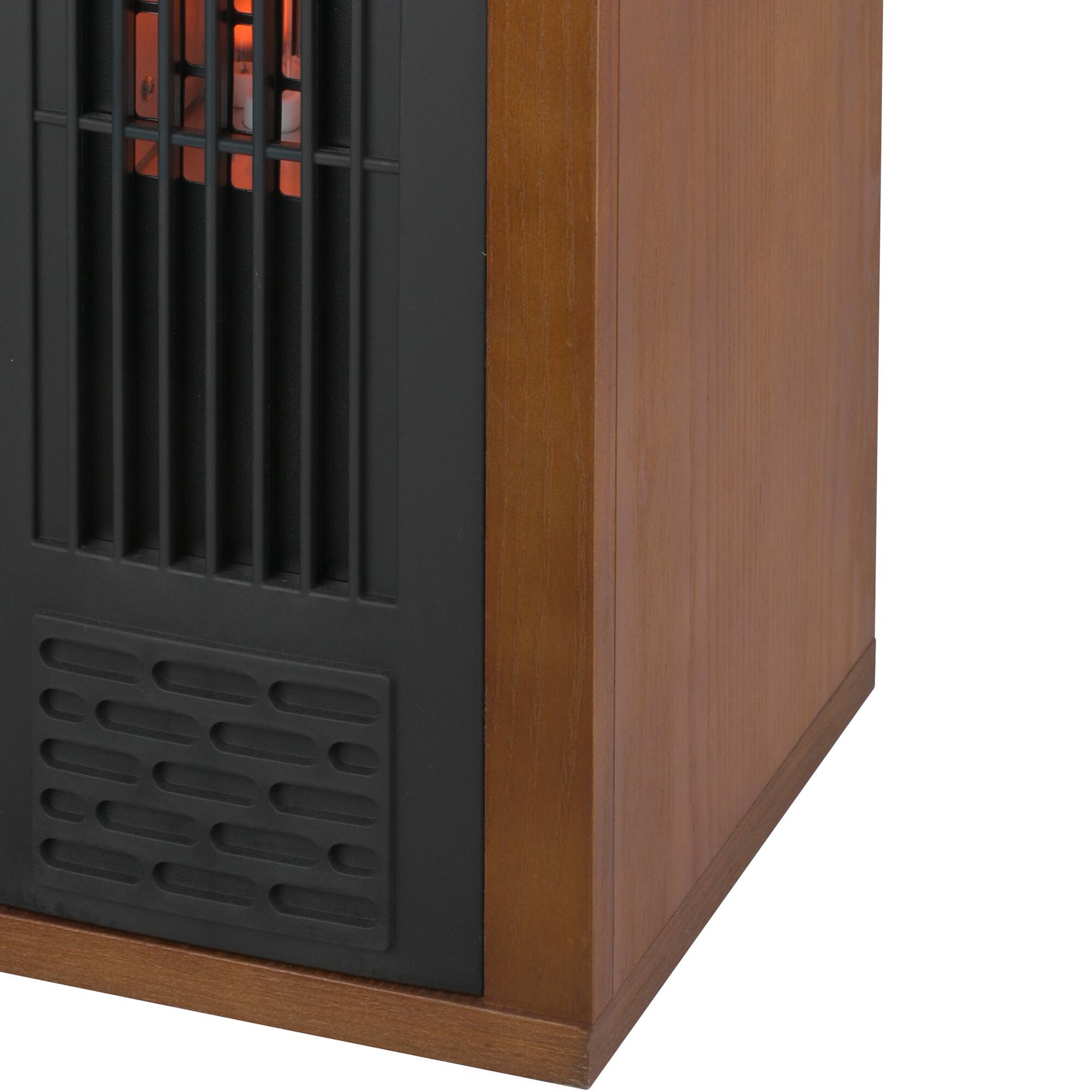 Alt View 4. Vaczon - 1500W Portable Infrared Quartz Space Heater with Remote Control, ECO Mode, 12-Hour Timer and Child Lock for Home Use - Walnut Brown.