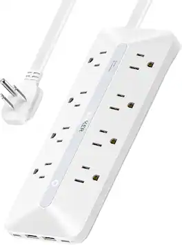 Anker - Flat Plug Power Strip - White