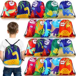 Pacoar Cade - 20 Dinosaur Party Favors Bags Drawstring Gift Bag Supplies Backpack For Birthday Candy(vivid Style) - Cute Style
