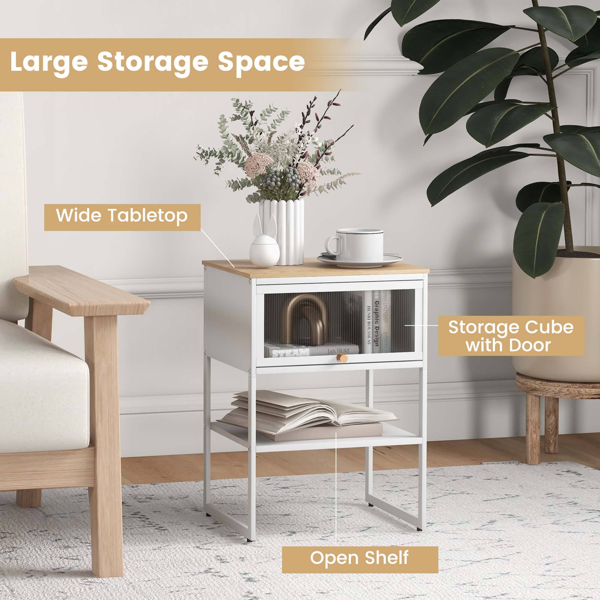 Large Storage Space Wide Tabletop STEAM JANST T050 Graphic INTmD T2l om | r Design I Storage Cube with Door Open Shelf
