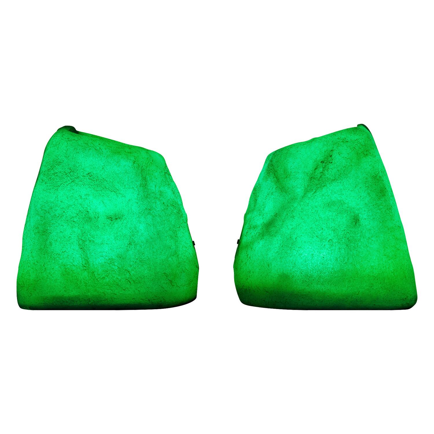 Left. Gemini - Gemini Ghrk-500ltms-pr Ghrk-500ltms Solar Bluetooth Tws 30-watt-peak Outdoor Rock Speaker With Led Lighting (2 Pack) - Gray.