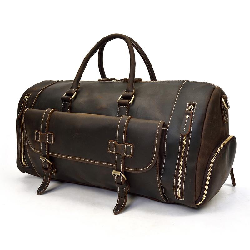 Alt View 7. Steel Horse Leather - The Bard Weekender | Handmade Leather Duffle Bag - Brown.