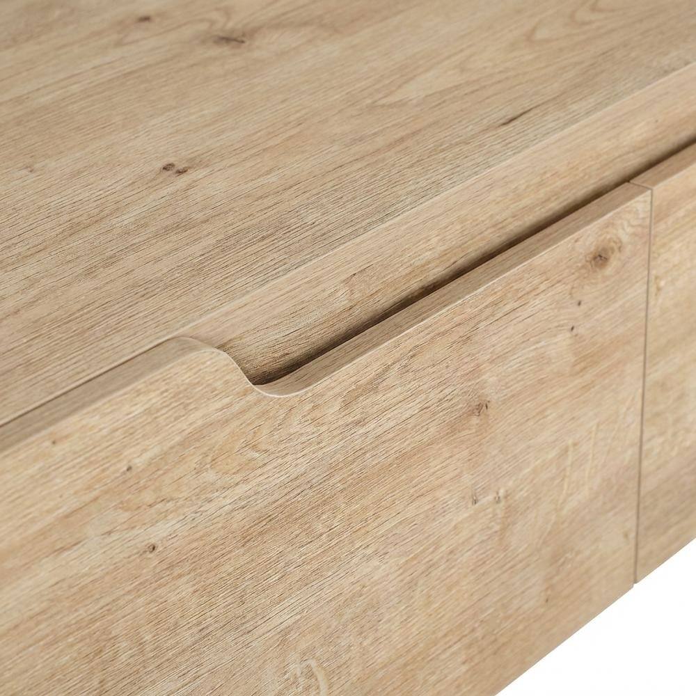 Alt View 4. FurniFact - Beige Wall-Mounted TV Stand for Up to 80 Inch Televisions with Engineered Wood - Beige.