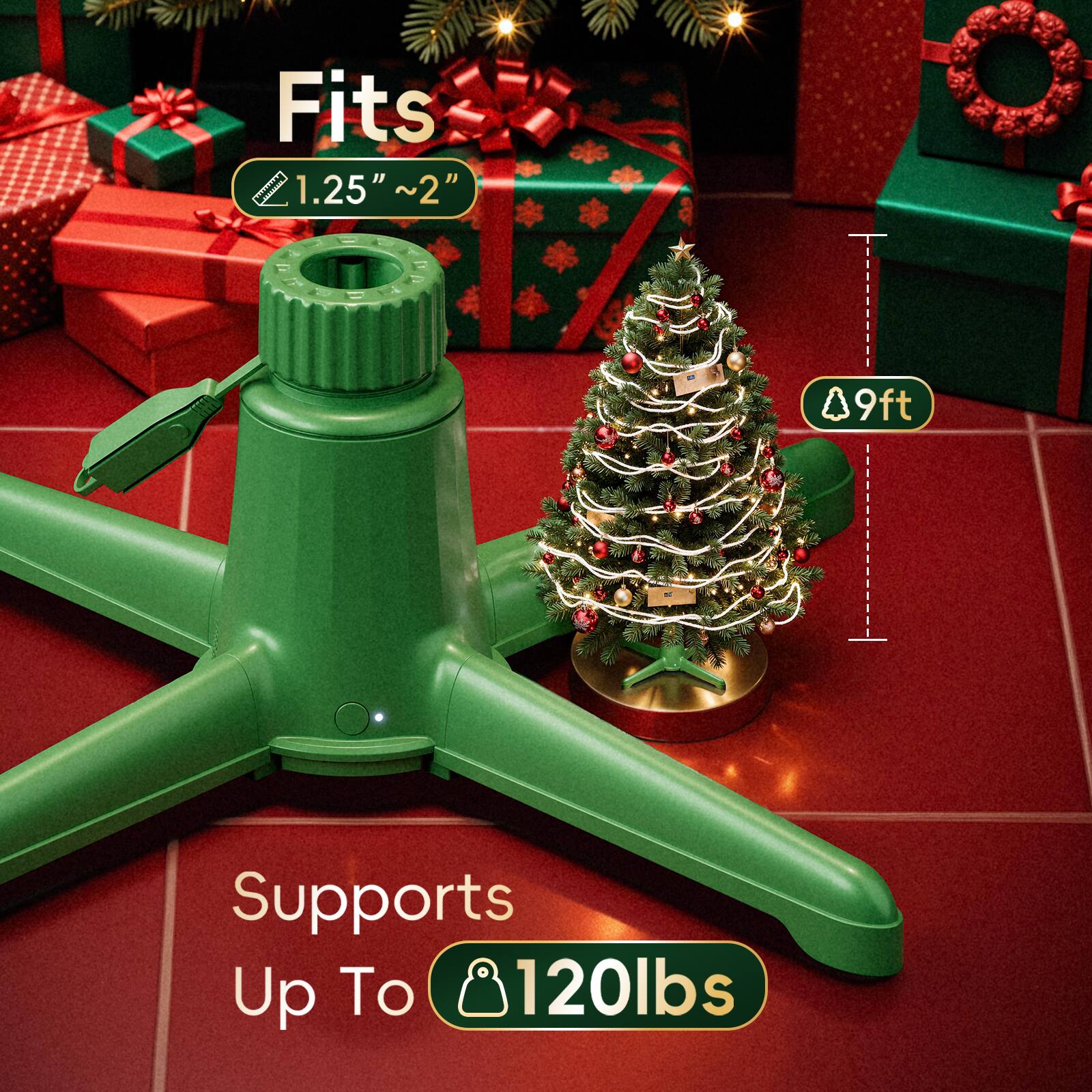 Fits 1.25" ~2"  
A9ft  
Supports Up To 120lbs