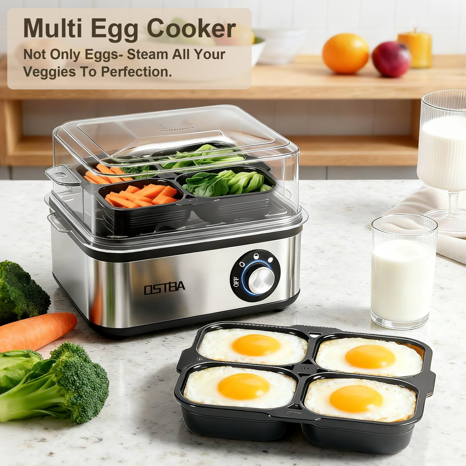 Multi Egg Cooker  
Not Only Eggs - Steam All Your Veggies To Perfection.