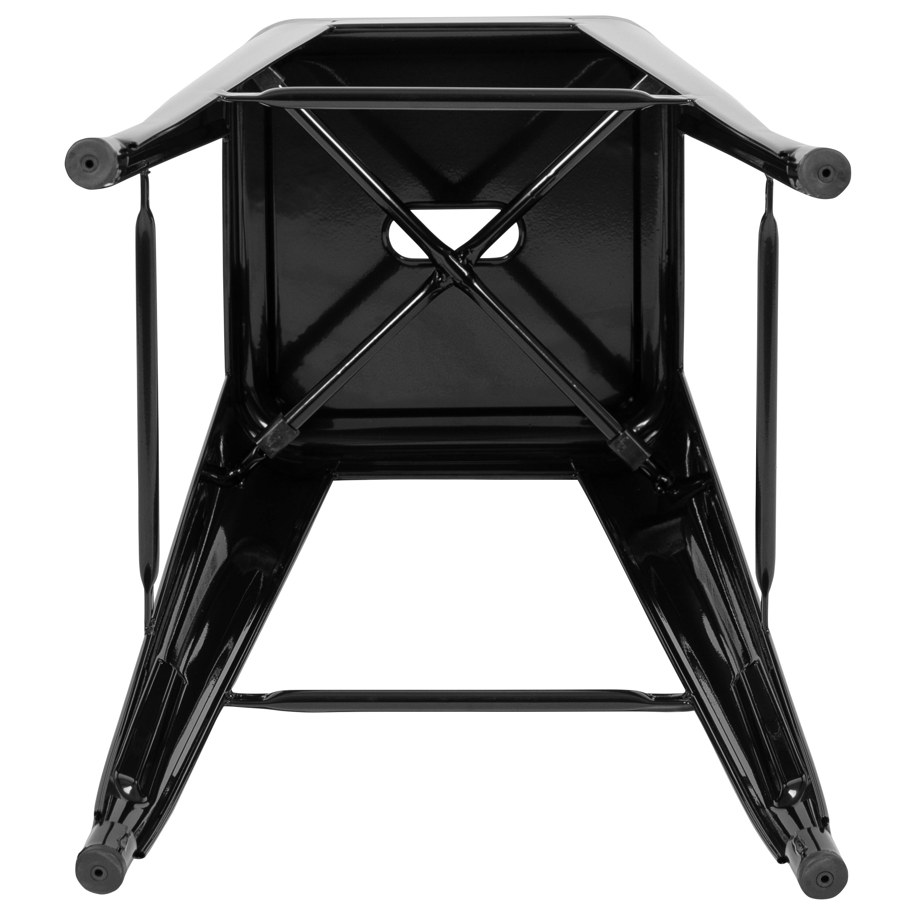 Alt View 8. Emma + Oliver - 4 Pack 30" High Metal Indoor Bar Stool - Stackable Stool - Black.