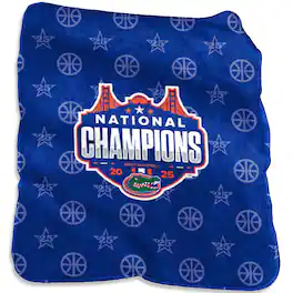 Logo Brands - Florida Gators 2025 NCAA Men's Basketball National Champions 50- x 60- Silk Touch Throw Blanket - Royal