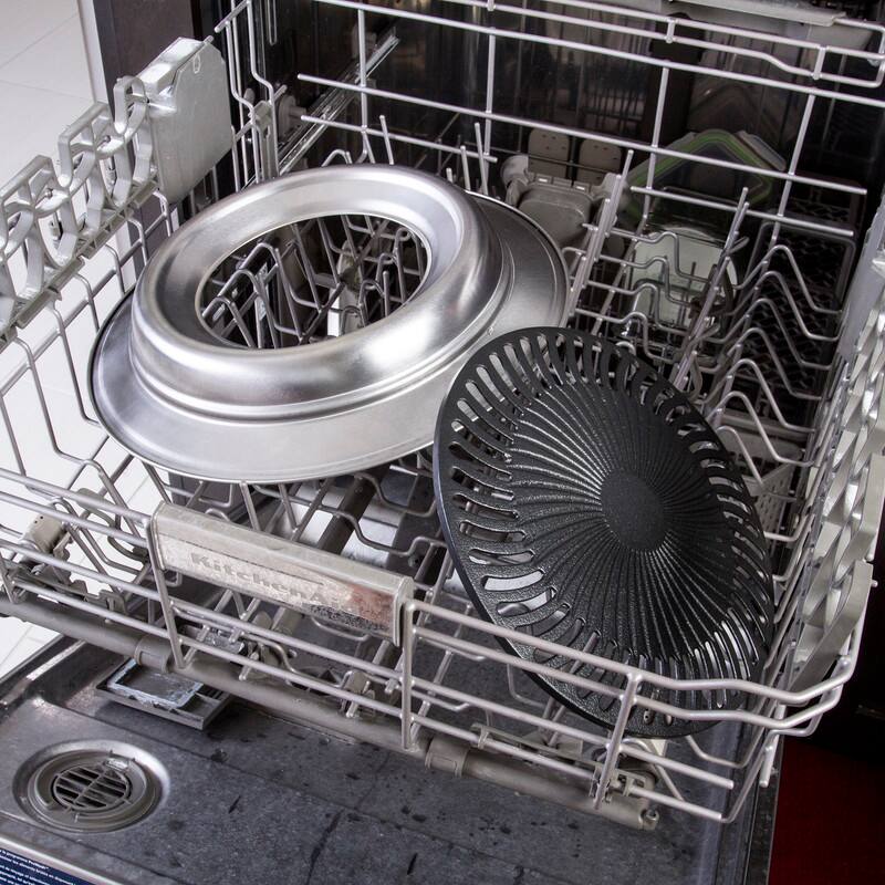 Alt View 2. Kitchen + Home - Stove Top Grill - Smokeless Nonstick Indoor Grill - silver.