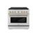 Front. ZLINE - 36 in. Wide 6 Burner Autograph 5.2 Cu. Ft. Freestanding Paramount Gas Range with Champagne Bronze Helix Handle - Stainless Steel.