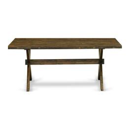 East West Furniture - X-Style Kitchen Dining Rectangle Wooden Table Top with Stylish Legs - Brown
