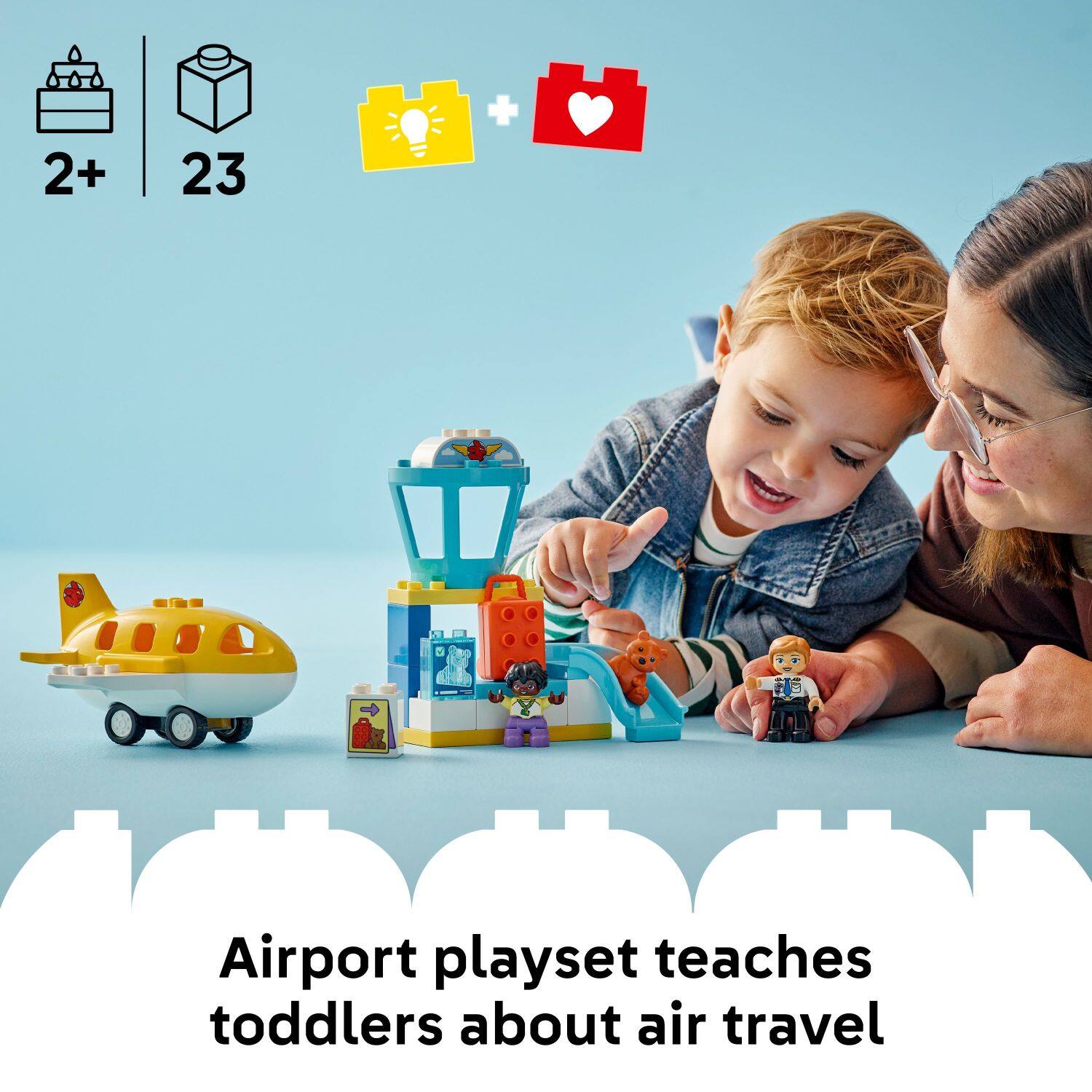 2+ 23 + Airport playset teaches toddlers about air travel
