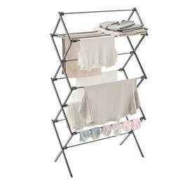 Songmics Home - Foldable Clothes Drying Rack, Laundry Drying Rack, Clothes Airer, Steel Frame, 14.6 x 29.5 x 53.2 Inches, Easy Assembly - Gray