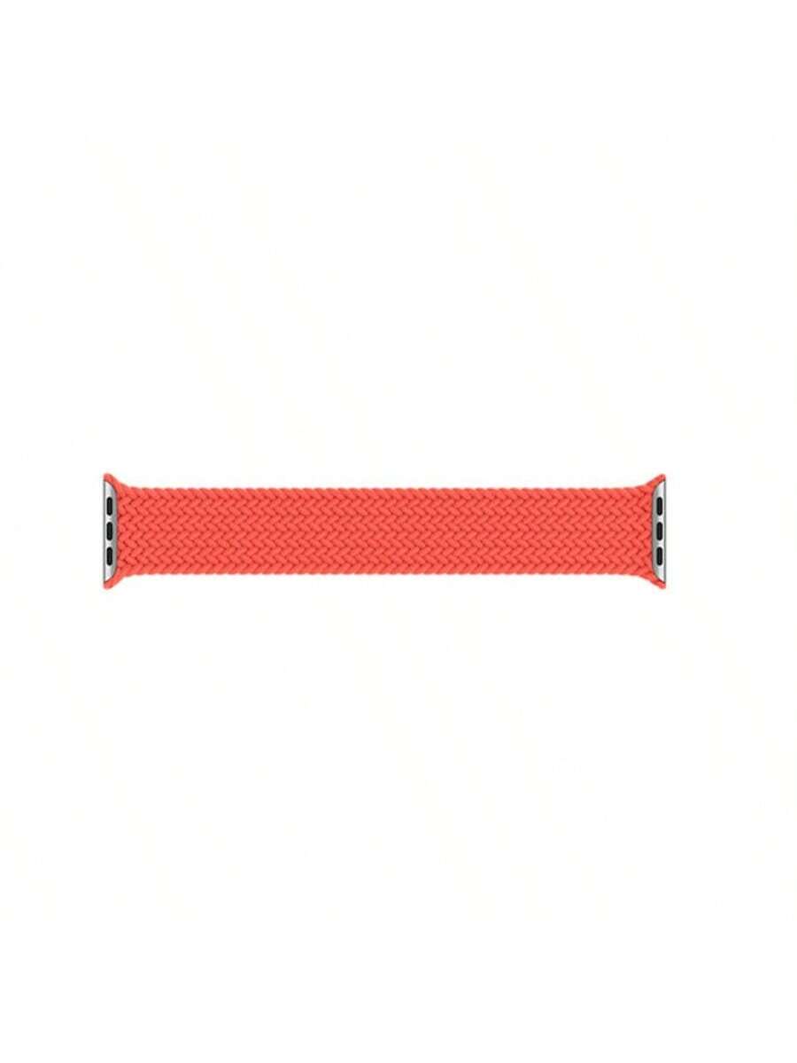 Front. Apple - Watch Braided Solo Loop 44mm - Size 10 - Orange.