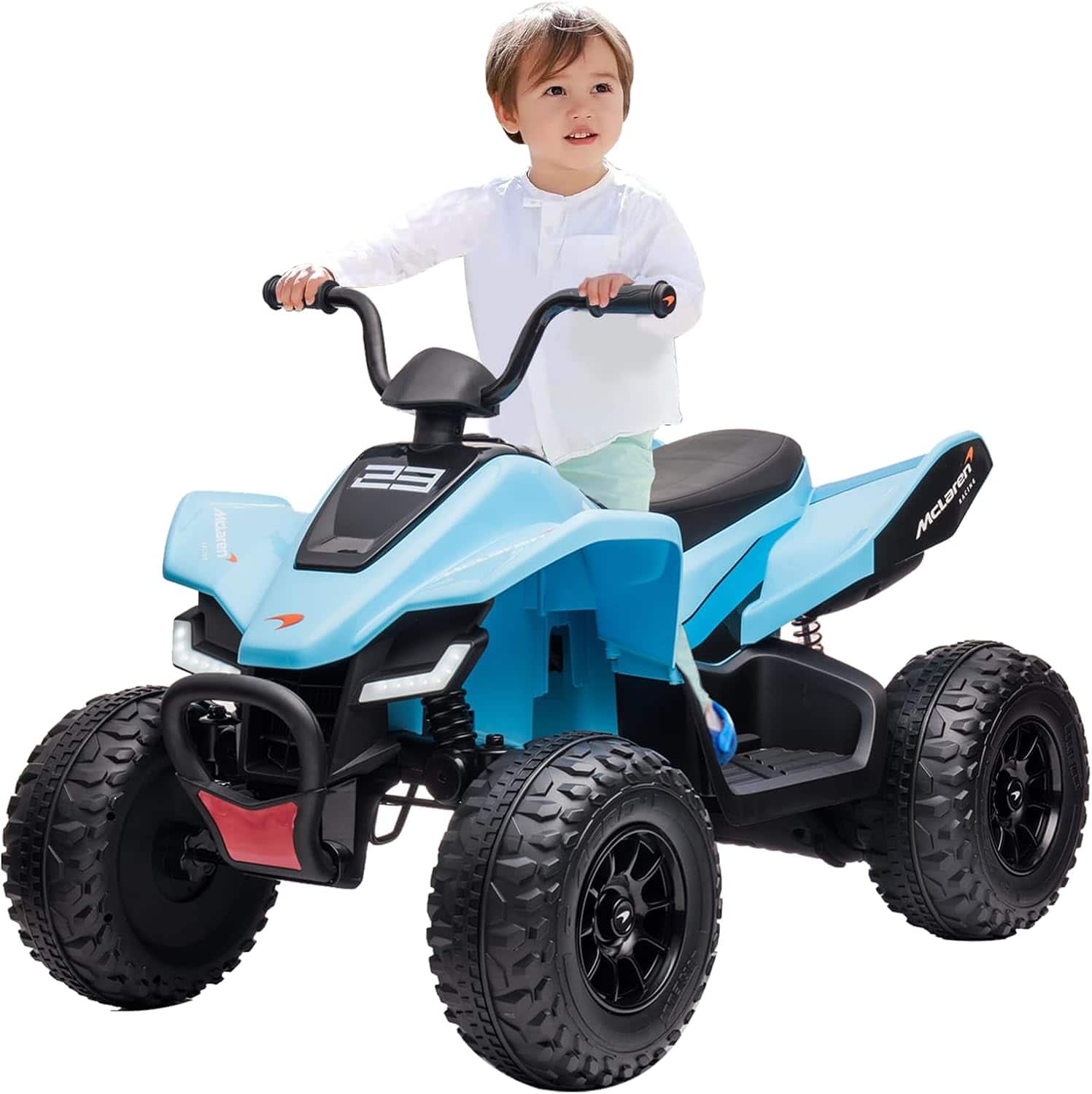 Homhougo - 12V Electric Tractor Ride On Toy for Kids, LED Lights, USB Music