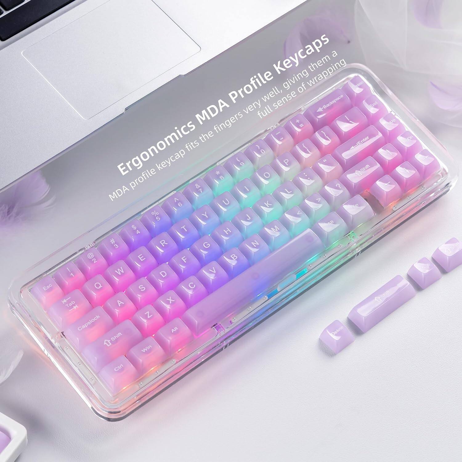 Ergonomics MDA Profile Keycaps  
MDA profile keycap fits the fingers very well, giving them a full sense of wrapping