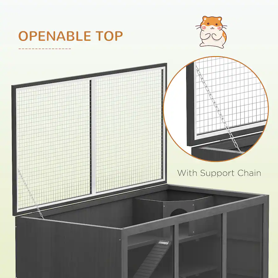 Pawhut Large Wooden Hamster Cage with Opening Roof, Hut - Best Buy