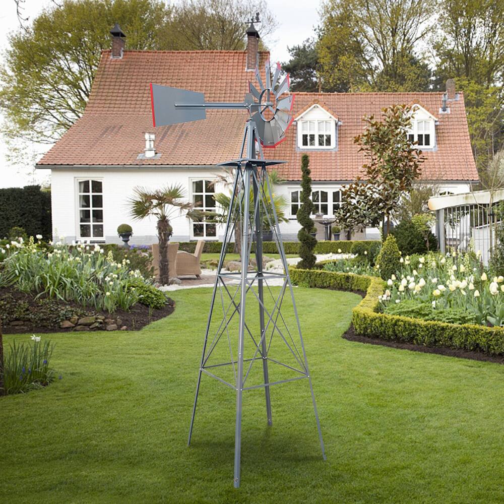 Alt View 5. Winado - 8 FT Ornamental Decorative Garden Windmill Weather Wind Vane-Galvanized with Tips.