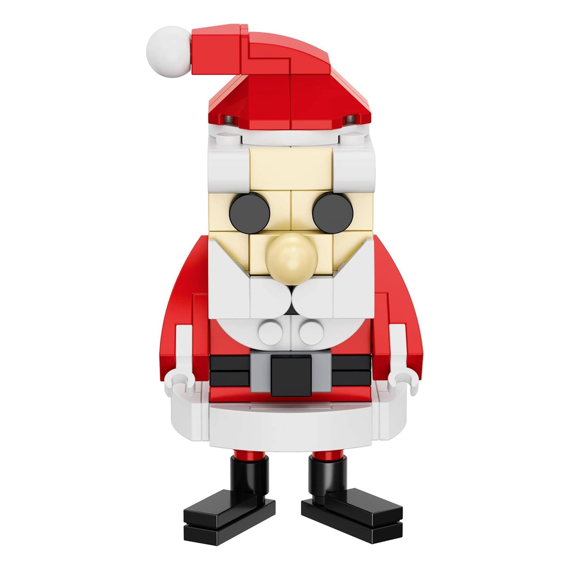 Alt View 2. Brickcraft - Rudolph The Red-Nosed Reindeer Santa Figure 93-Piece Brickcraft Building Set - Red.