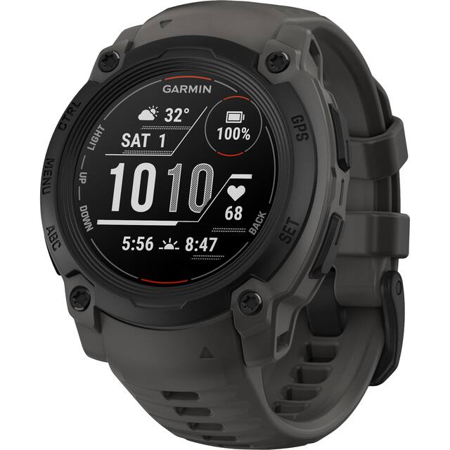 Garmin - Instinct E GPS Smartwatch 40 mm Fiber-reinforced Polymer - Black with Charcoal Band - (2025)