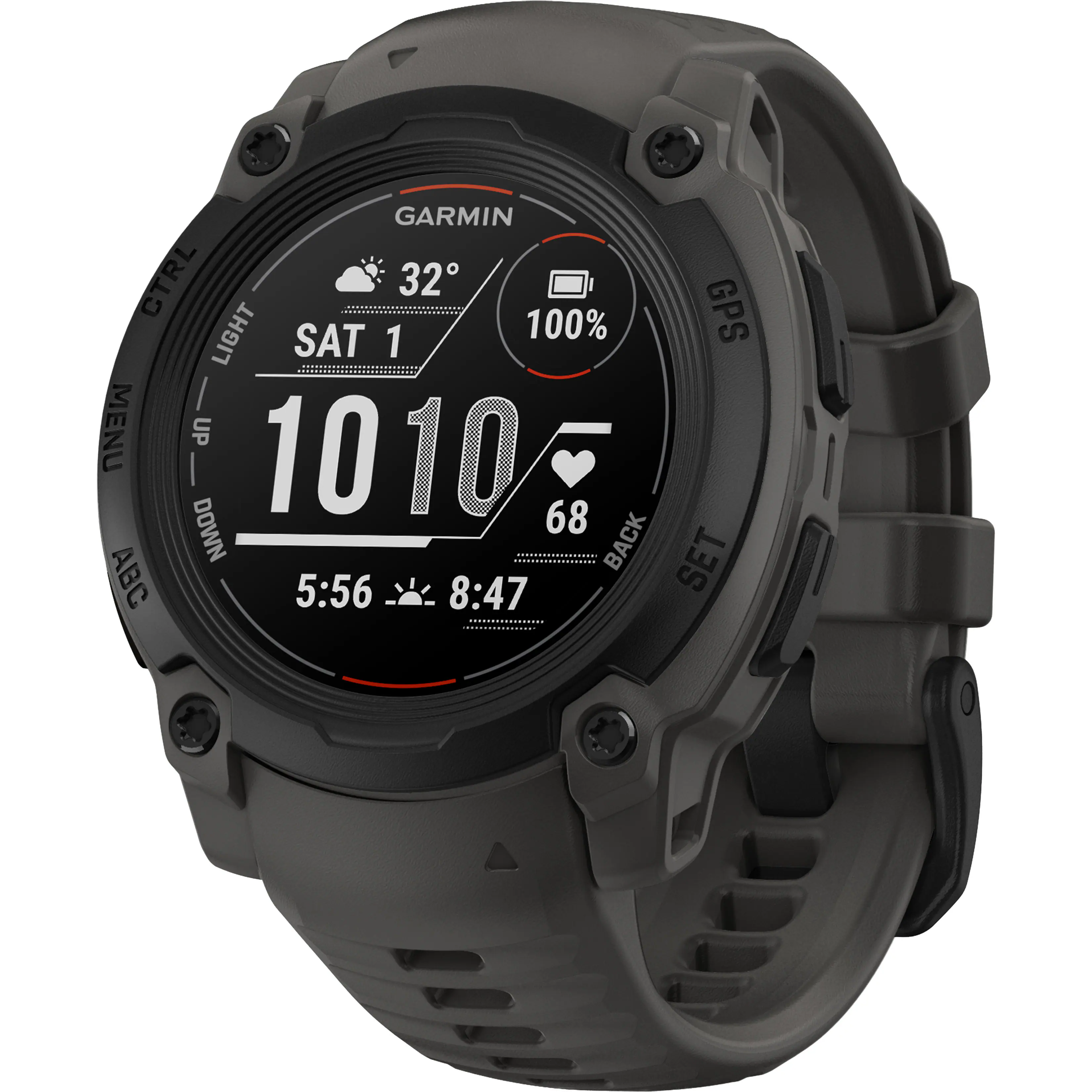 Garmin - Instinct E GPS Smartwatch 40 mm Fiber-reinforced Polymer - Black with Charcoal Band - (2025)