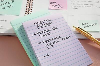 Sure, here is the corrected and grouped text from the image:

**Meeting Notes:**
- **Meeting with Foelle @ 12:45**
- **Meeting at 3 PM Friday**
  - Coffee Luca Bar
  - All team meeting
  - Updates for marketing team

**Meeting Agenda:**
- Review Q2 Sales
- Feedback from Survey L.Y.

**Contact Information:**
- Jeff 612-4917