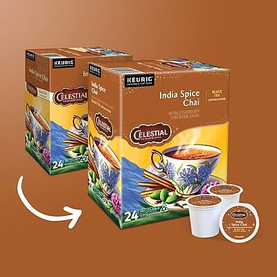 KEURIG  
CELESTIAL  
India Spice Chai  
24 K-CUPS  

CELESTIAL  
BLACK TEA  
24 K-CUPS