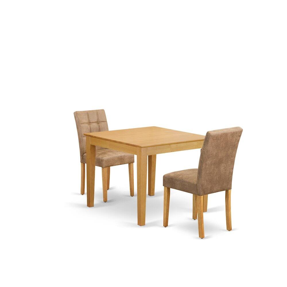 Left. East West Furniture - 3 Piece Table Set contain A Modern Kitchen Table - Brown.