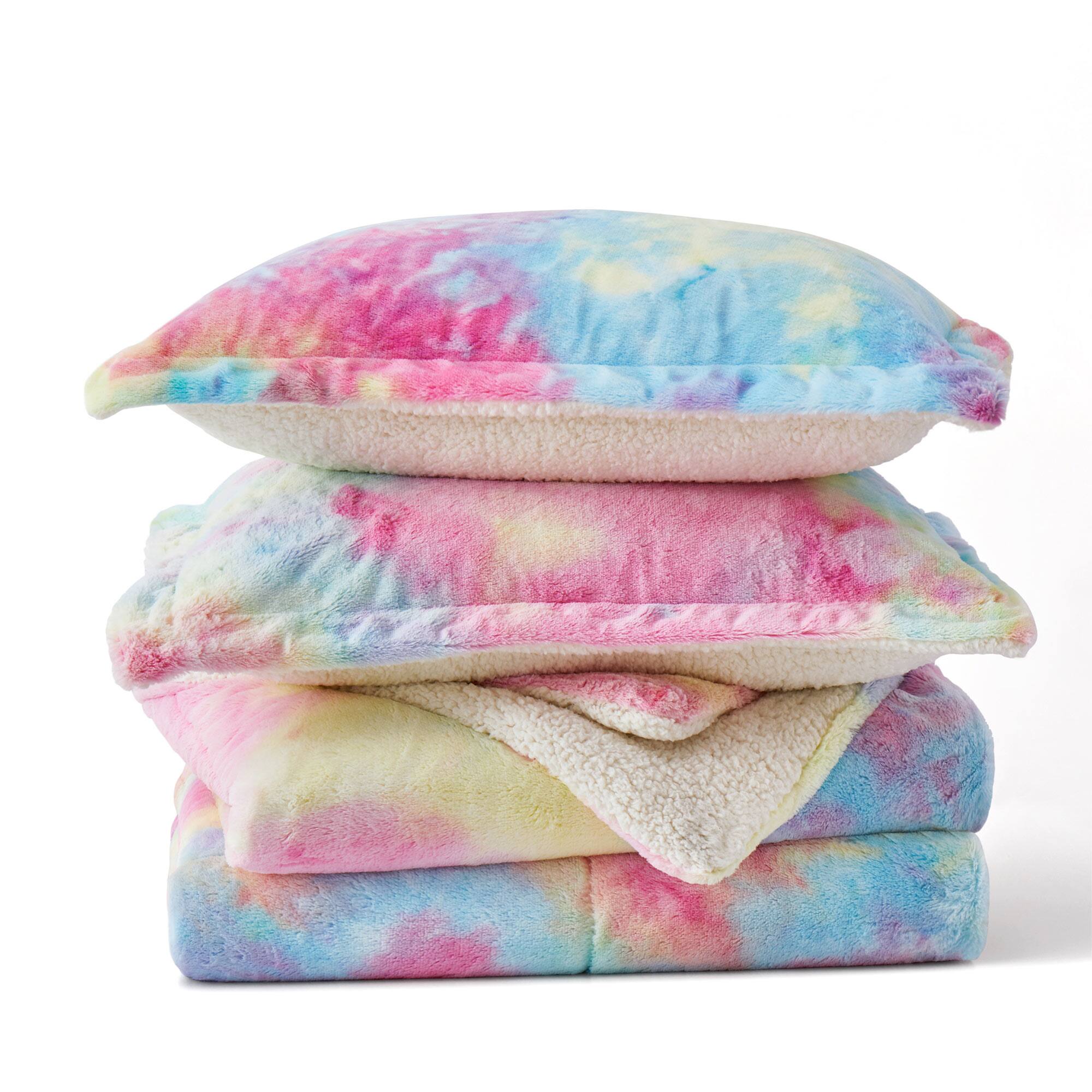 Angle. Peace Nest - Peace Nest Sherpa Fluffy Faux Fur Comforter Set Plush Reversible Bedding Set - Colorful.
