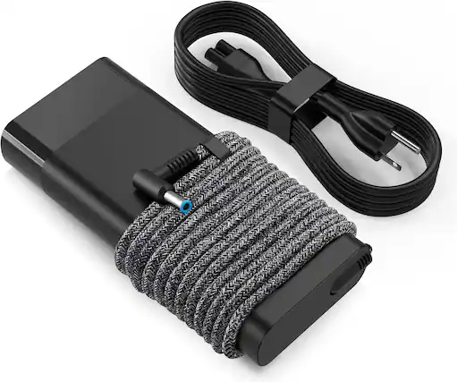 Front. Core Tech - 200W Laptop Charger for HP Omen, Victus, Pavilion Gaming, ZBook, Envy & Spectre Series – 4.5mm x 3.0mm Smart Pin AC - Black.