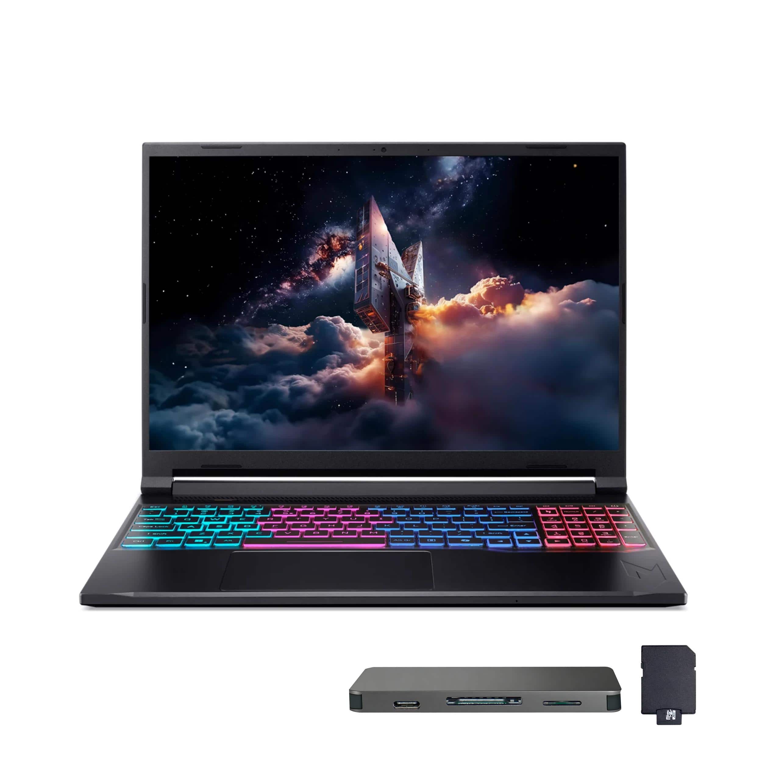 Acer - Nitro V 16S 16" Gaming Laptop,Ryzen 7 260,16GB DDR5,1TB SSD+1TB Dock Set,RTX 5070,Backlit Keyboard,Win 11 Pro - Black