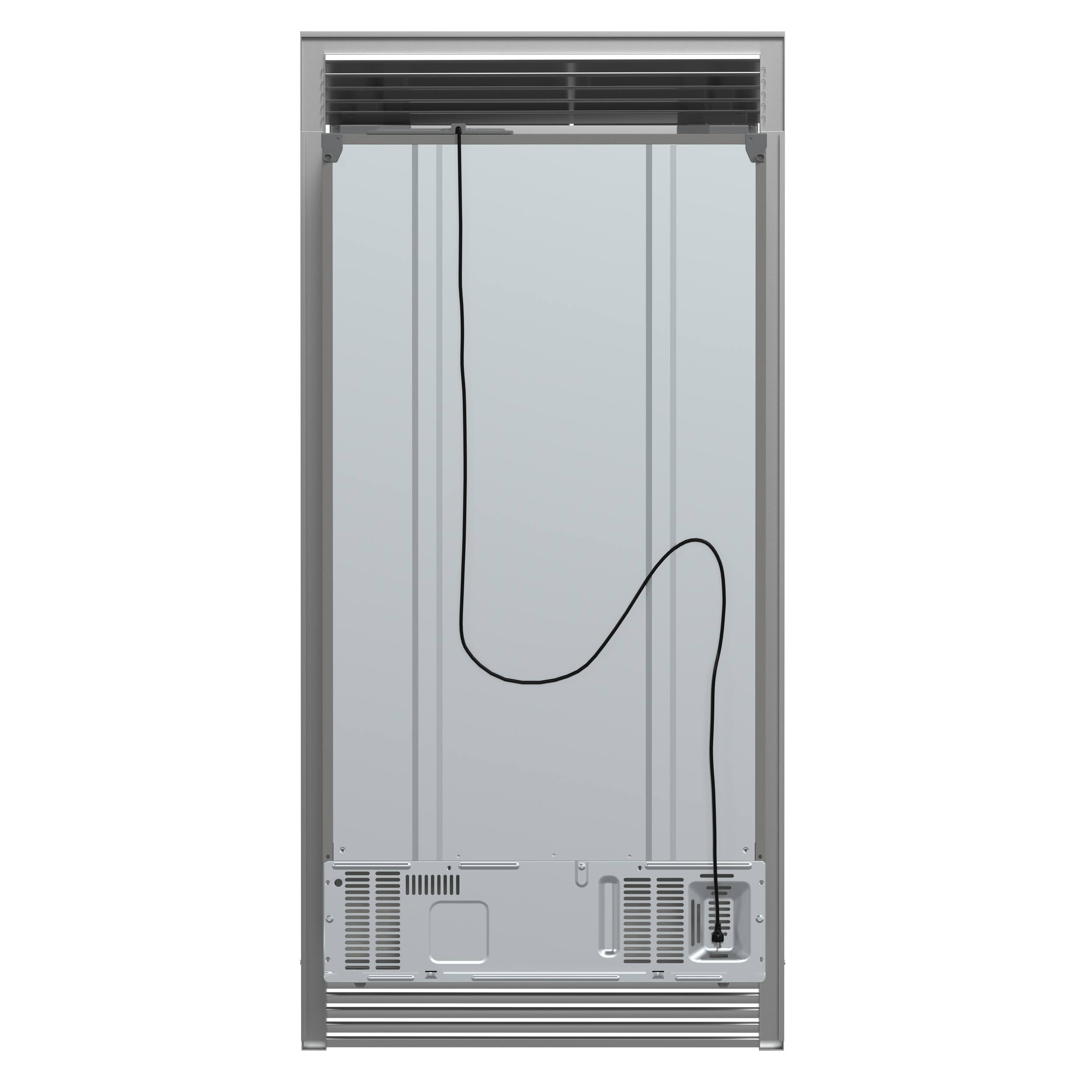 Back. Forno Appliances - 36 in. Wide Salerno 20 Cu. Ft. Side-by-Side Refrigerator with Extendable Decorative Trim Grill - Stainless Steel.