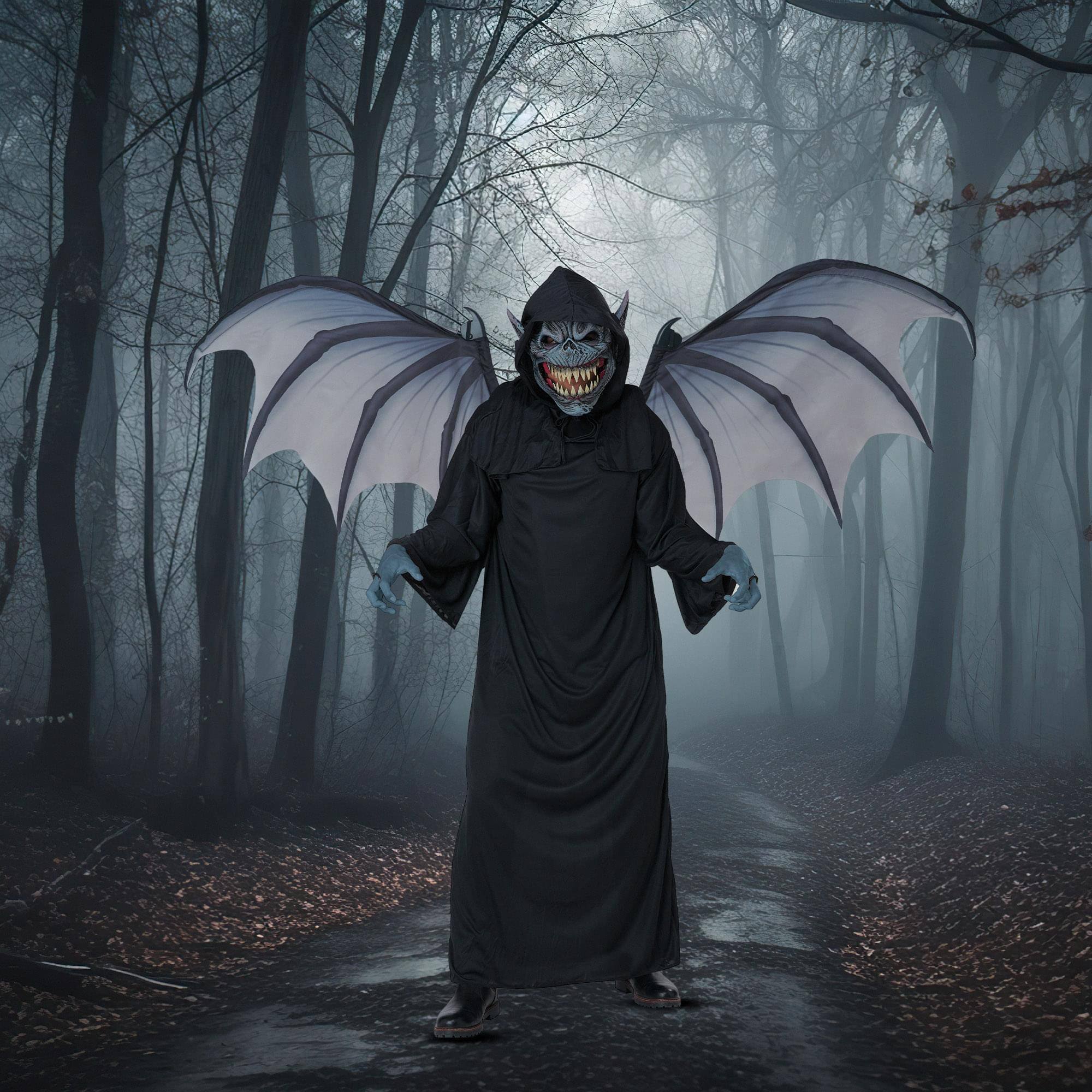 Alt View 10. California Costumes - Vampire Monster Costume Wings | One Size Fits Most - Black.