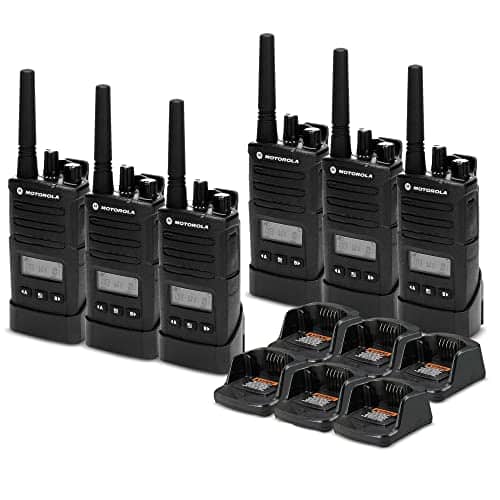 Motorola Solutions - 6 x Motorola RMU2080d On-Site 2-Way Business Radio with Display - 6 Pack Bundle - Black