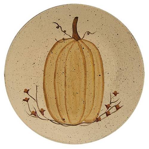 Back. BreeBe - Classic White Pumpkin Plate 3 asstd. - White.
