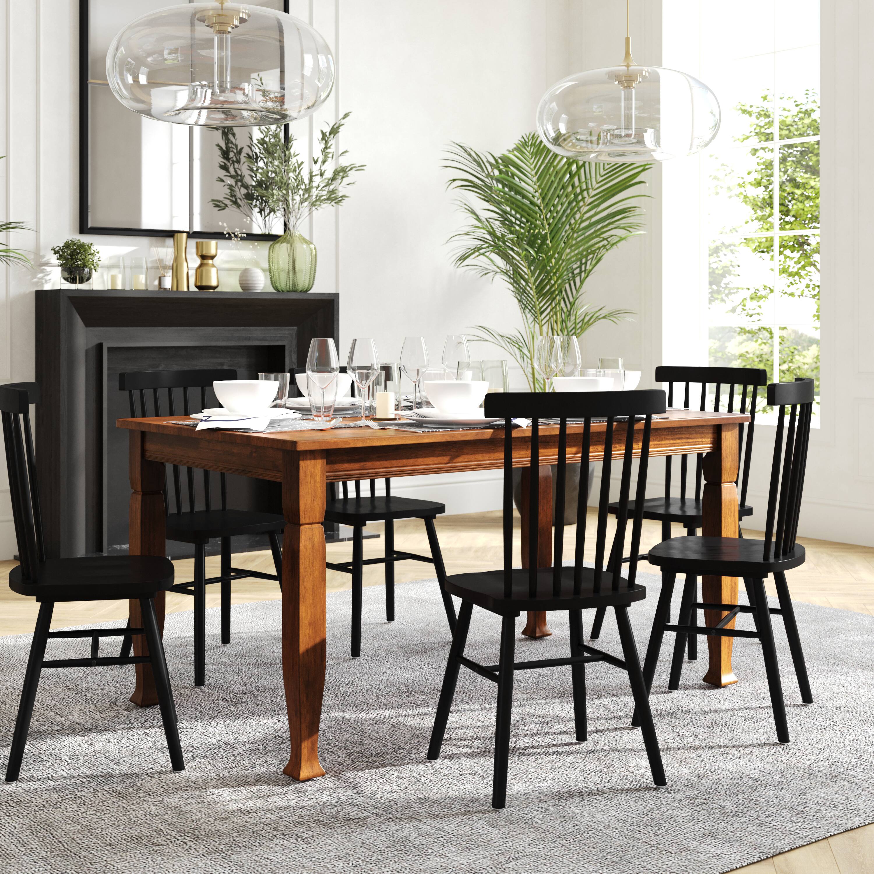 Alt View 1. Flash Furniture - Grace 60" Solid Wood Dining Table with Turned Wooden Legs, Commercial Grade Heavy Duty Rectangle Wood Table for 6, Walnu - Brown.