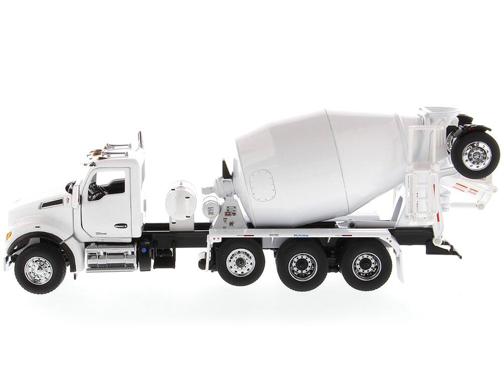 Alt View 1. Diecast Masters - Kenworth T880 SFFA with McNeilus Bridgemaster Concrete Mixer White "Transport Series" 1/50 Model by Diecast Masters.