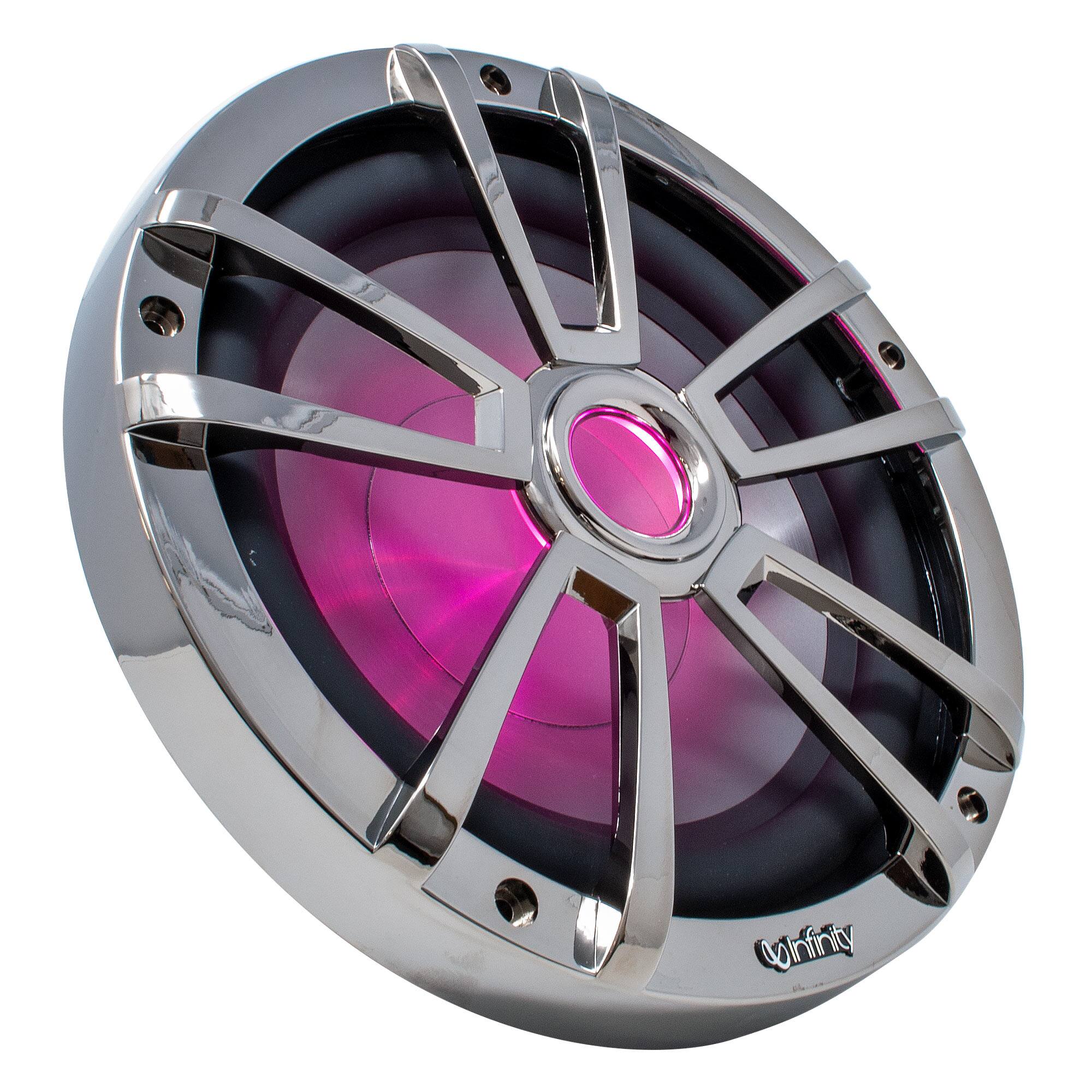 Alt View 10. Infinity - Infinity 10MBLCR 10-Inch OEM Replacement Marine RGB LED Subwoofer - Chrome - Black/Gray.