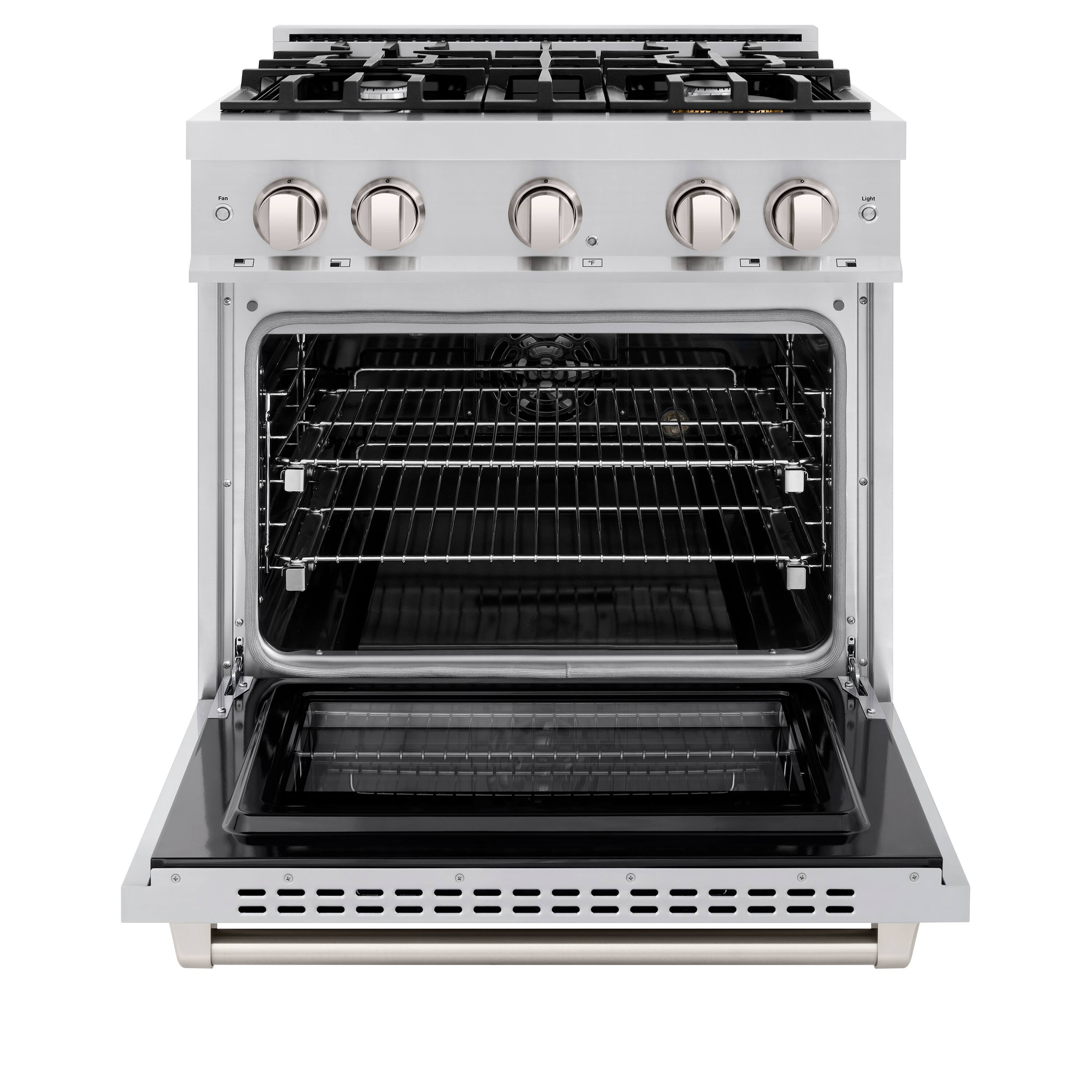 Alt View 1. ZLINE - ZLINE 30” Select Dual Fuel Stainless Steel Range w/ 4 Burner Cooktop & Convection Oven (HDR30) - Stainless Steel.