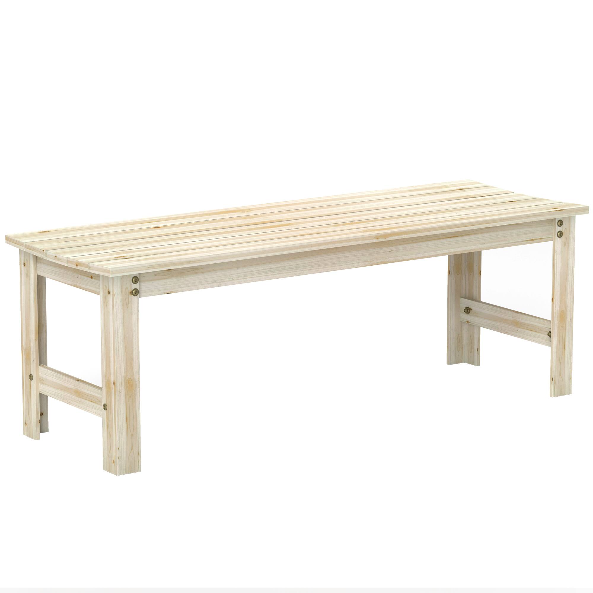 Outsunny - 2-Seat Wood Garden Bench, Patio Bench Outdoor Bench with Slatted Seat, Backless Front Porch Bench for Park, Garden - Natural Wood price history on PriceWatchPro