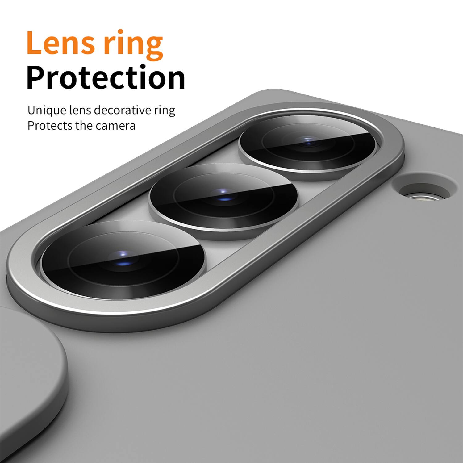 Lens ring Protection  
Unique lens decorative ring  
Protects the camera