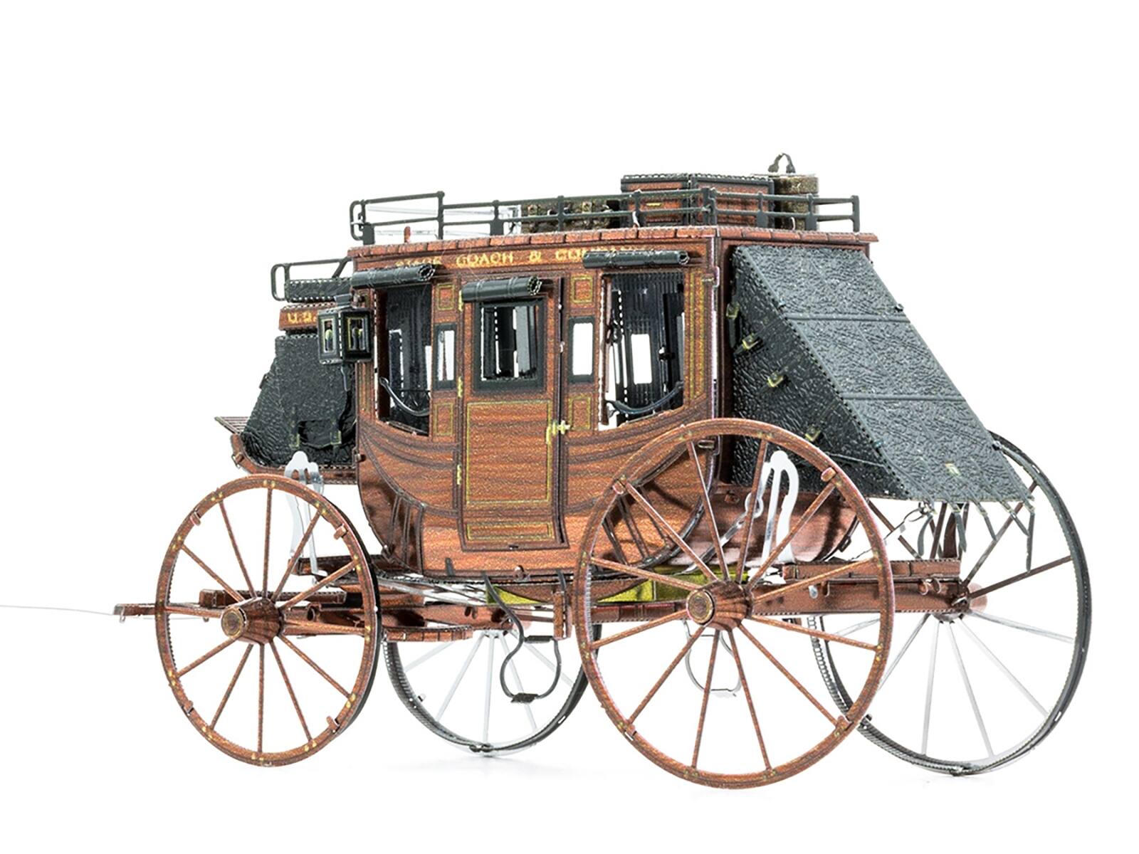 Angle. Metal Earth - Model Kit Wild West Stagecoach (Moderate Difficulty) Steel Model by Metal Earth - Multi.