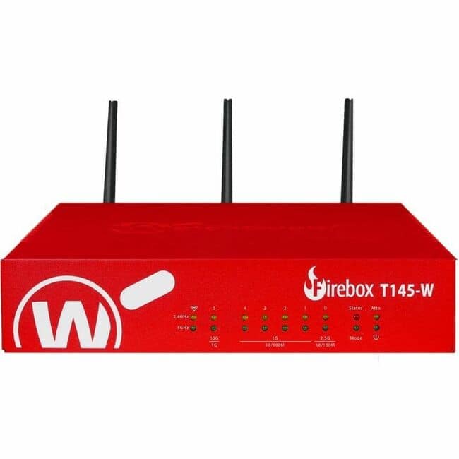 WatchGuard - Firebox T145-W Network Security/Firewall Appliance - Policy Management - 5 Port - 2.5 Gigabit Ethernet